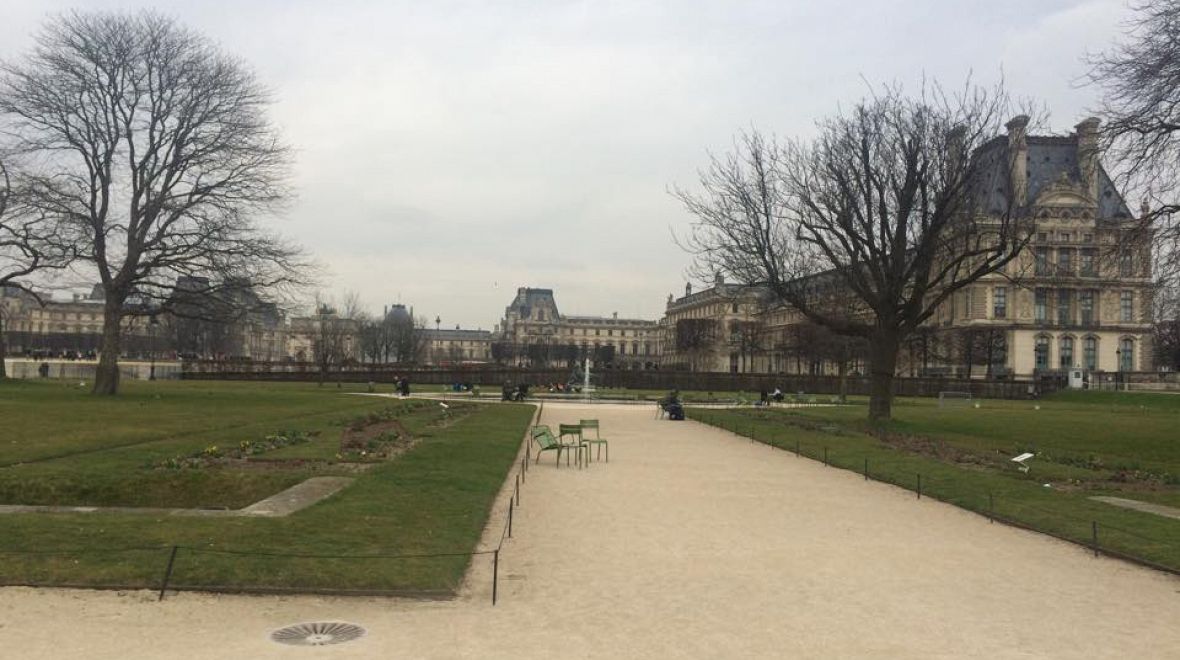 Tuilerijské zahrady v zimních měsících