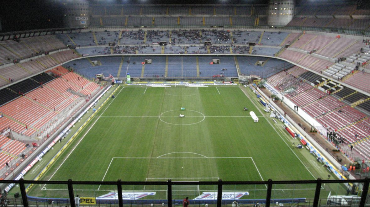 Stadion Giuseppa Meazy – San Siro je domovským hřištěm dvou milánských fotbalových týmů 
