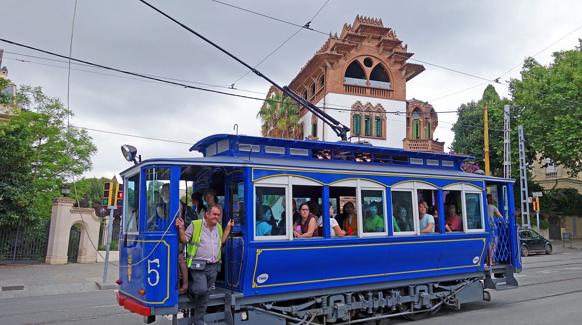Historická tramvaj v Barceloně