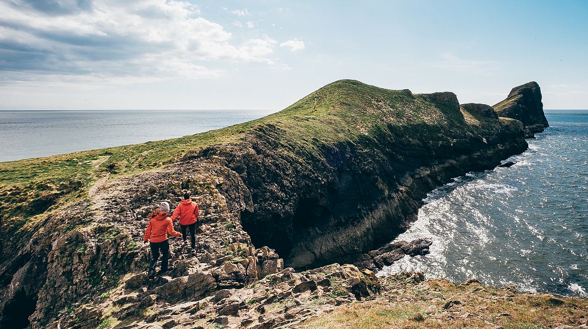 Červí hlava (Worm's Head) u městečka Rhossili