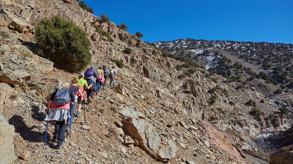 Jebel Toubkal v pohoří Atlas v Maroku