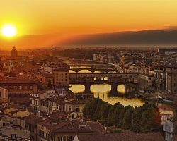 Západ slunce nad Florencií