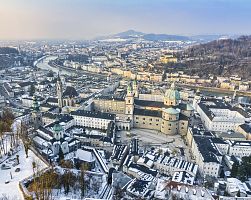 Zasněžený Salzburg