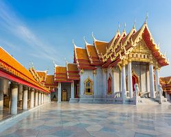 Mramorový chrám Wat Benchamabophit v Bangkoku