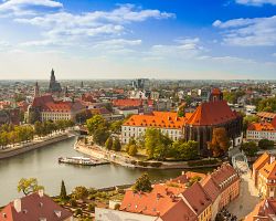 Pohled na staré město Wroclaw