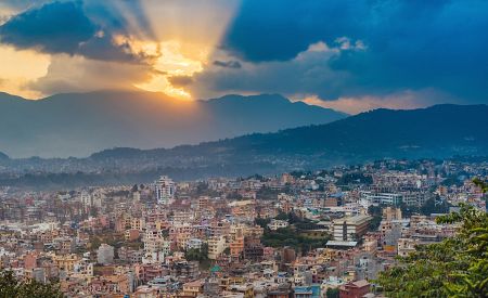 Západ slunce nad Kathmandu