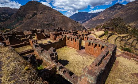 Archeologický areál Pisac v Posvátném údolí Inků v Peru