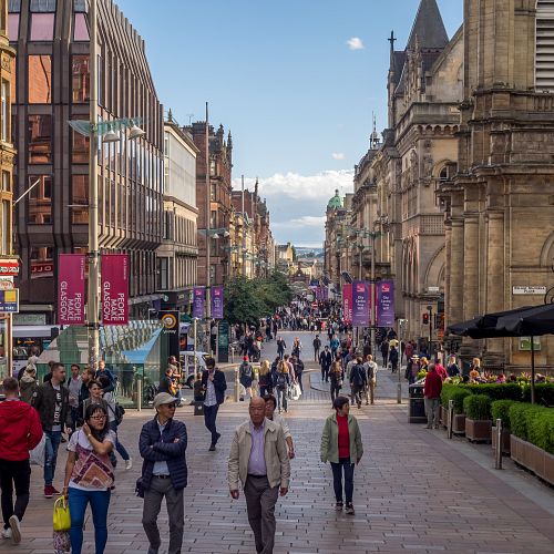 Nákupy ve skotském stylu v Glasgow