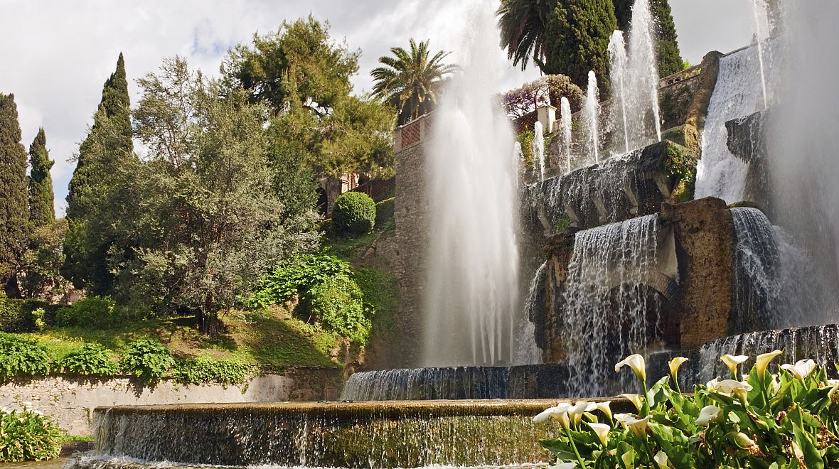 Nádherné fontány, to je Villa d'Este v Tivoli