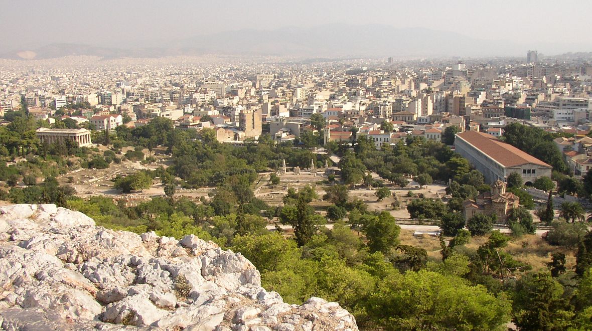 Výhled z Areopagu na město