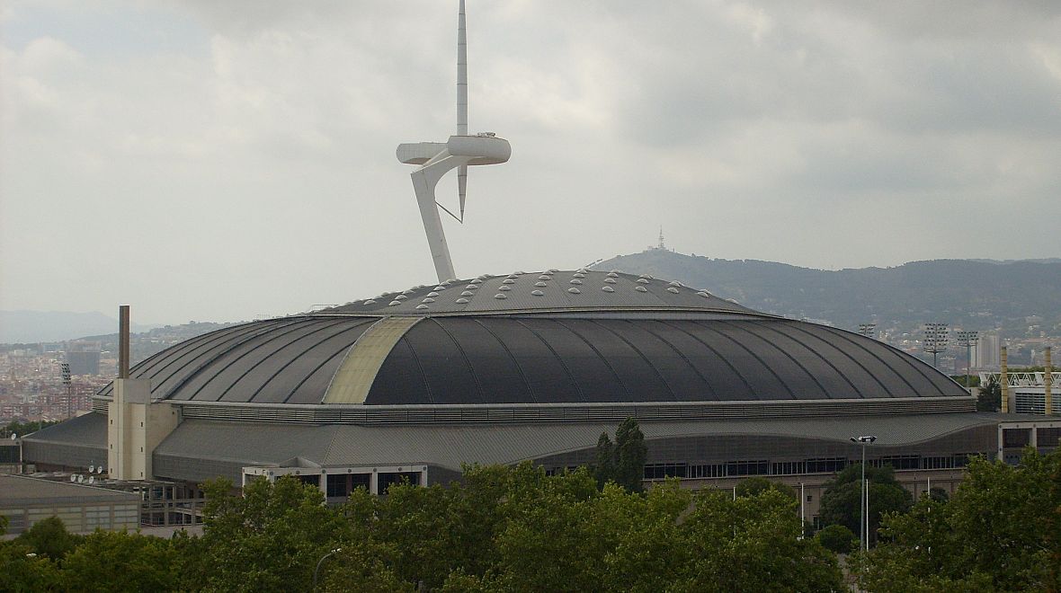 Zamračeno nad olympijským stadionem na Montjuïcu