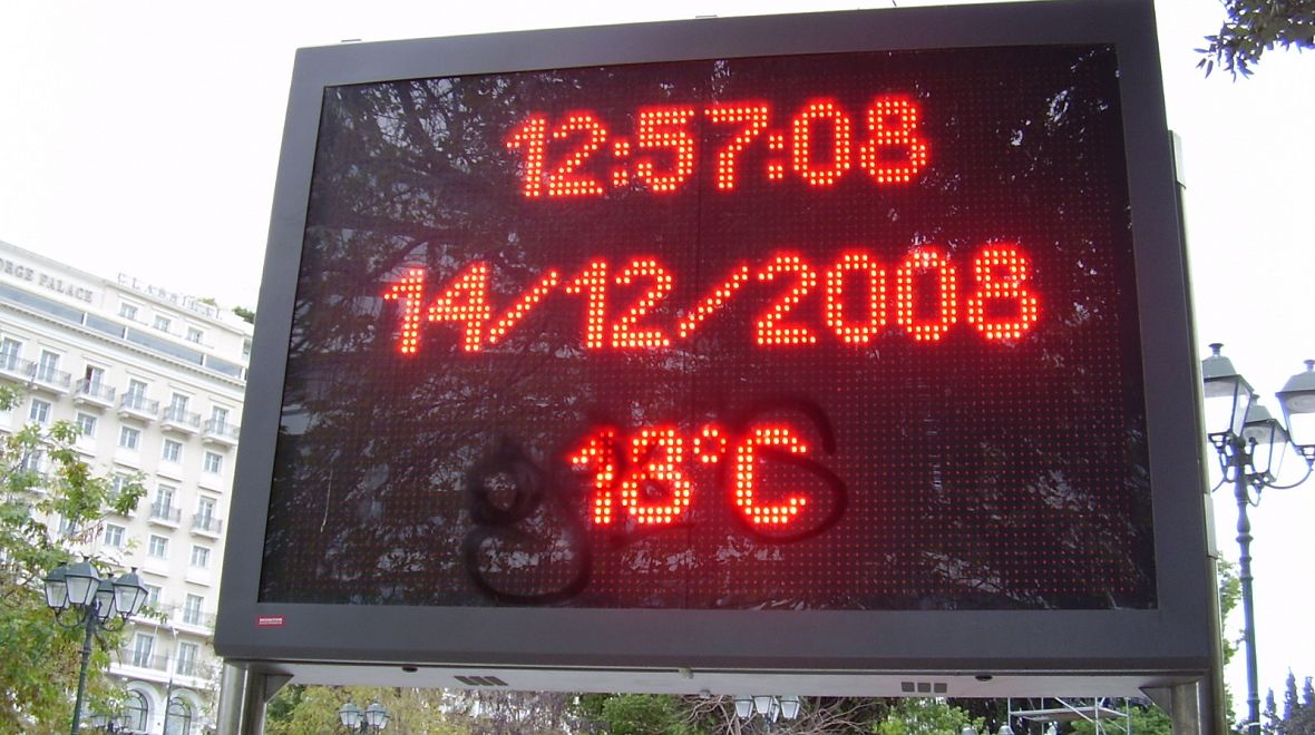 Zimní teploty v Athénách
