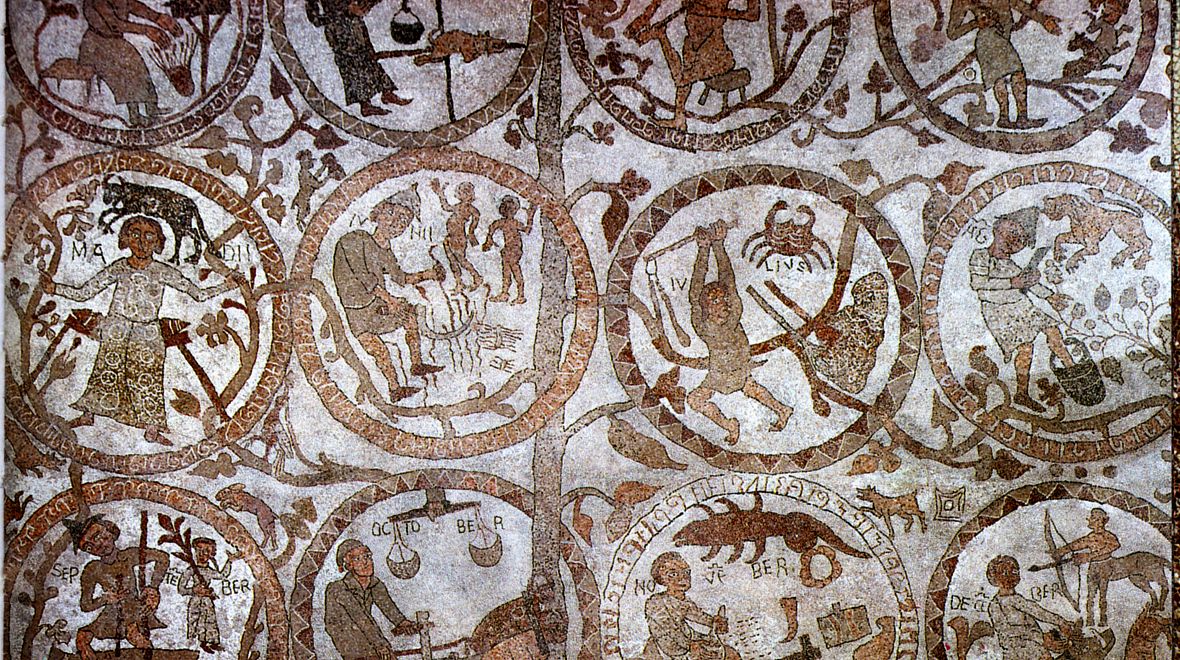 Zvěrokruh na mozaice v otrantské bazilice