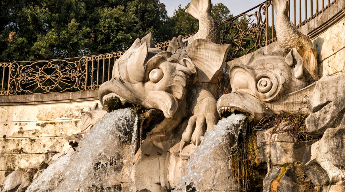 Královský park je plný působivých fontán