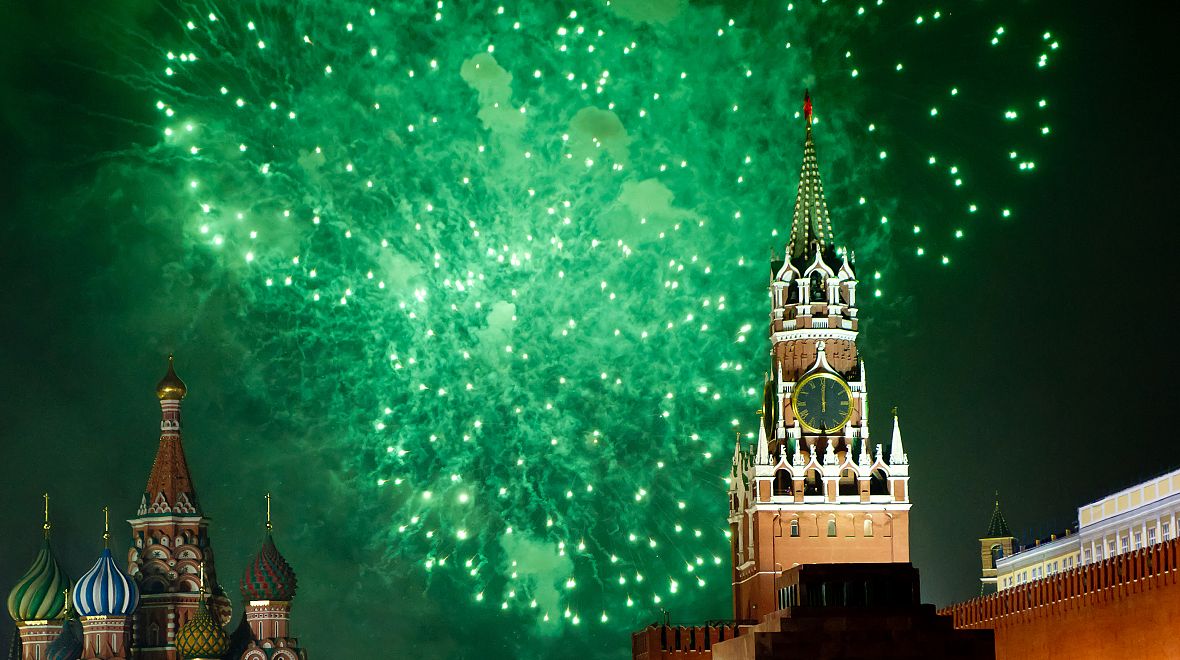 Ohňostroj na Nový rok v Moskvě