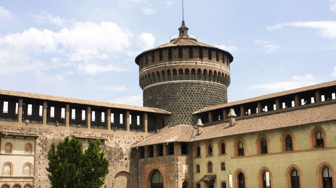 Milánský hrad Castello Sforzesco