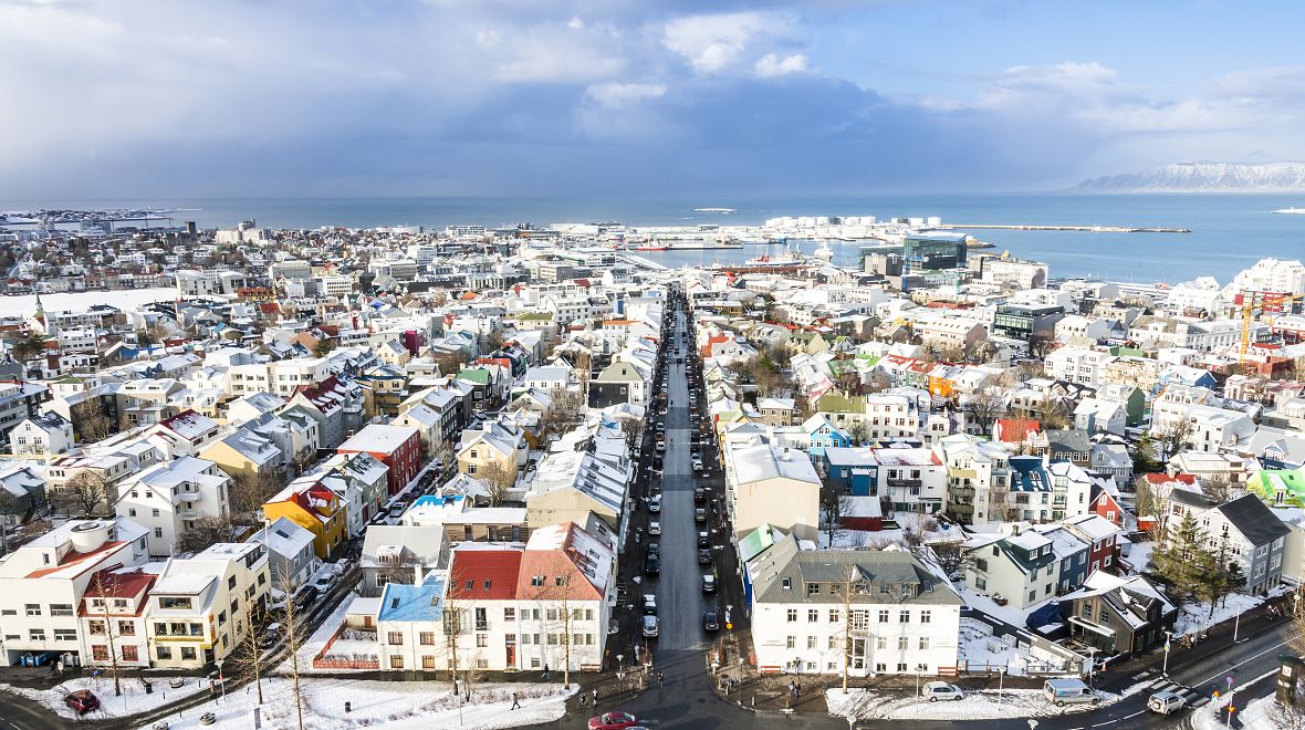 Výhled na Reykjavík