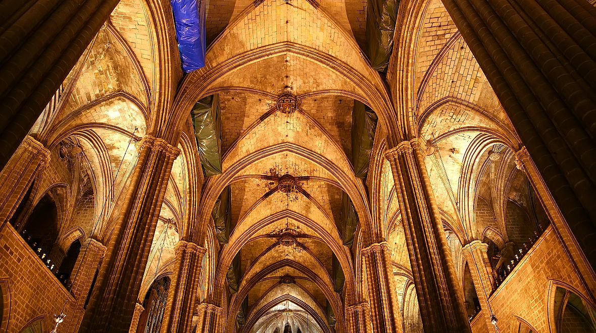 Ukázka gotické architektury v Barceloně