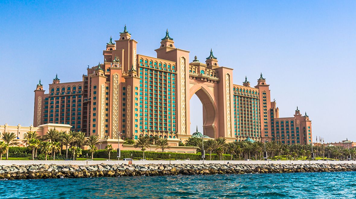 Budova hotelu Atlantis na Palm Jumeirah