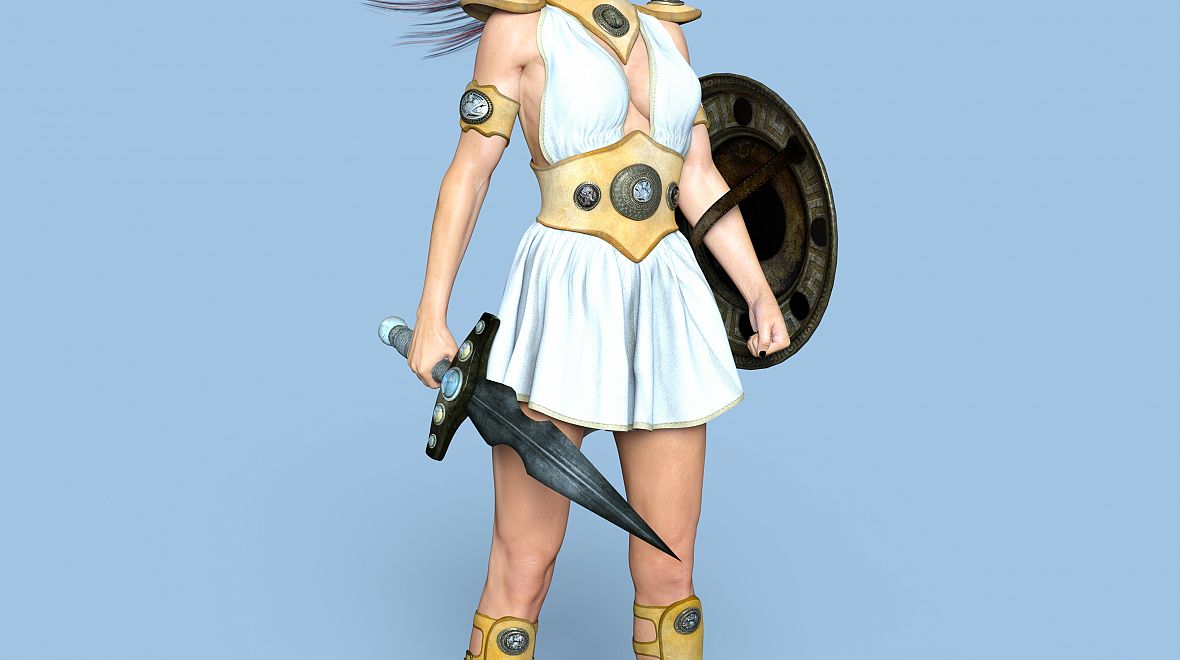 Představa ženy gladiátorky