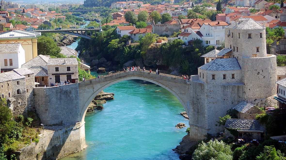 Mostar, historické město v Bosně a Hercegovině