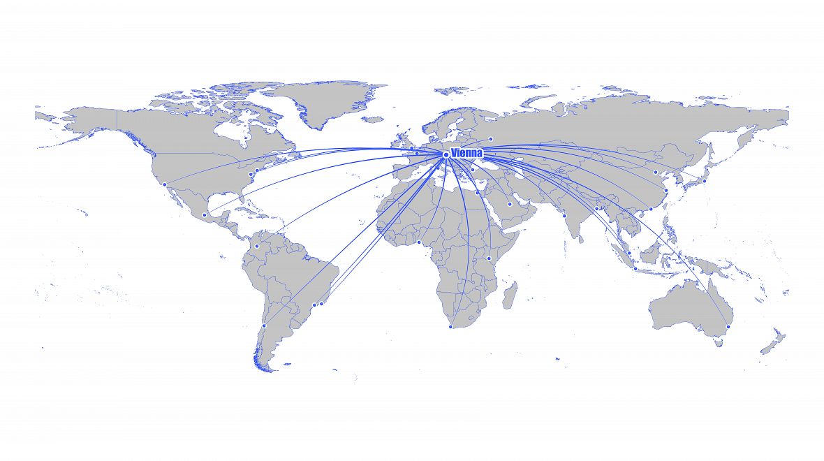 Z vídeňského letiště se létá nejen po Evropě, ale také do mnoha destinací v Asii, Severní Americe a Africe