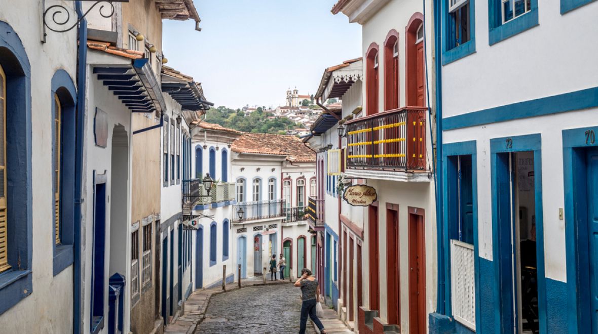 Barevné uličky města Ouro Preta