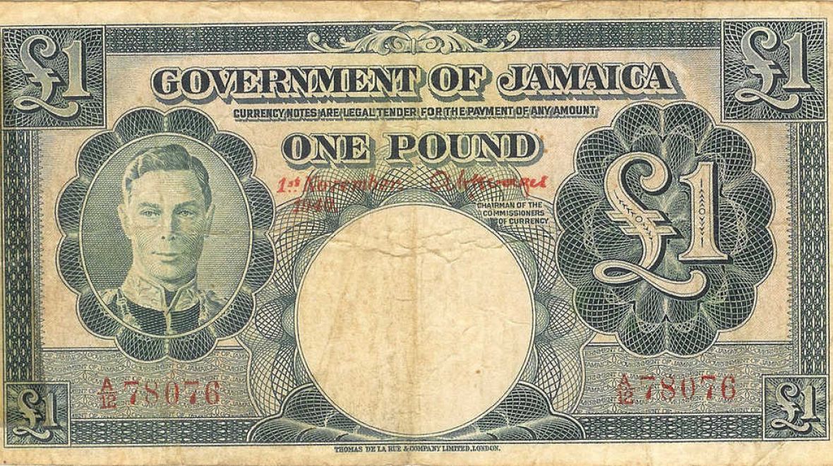 Jamajské peníze, která loď převážela