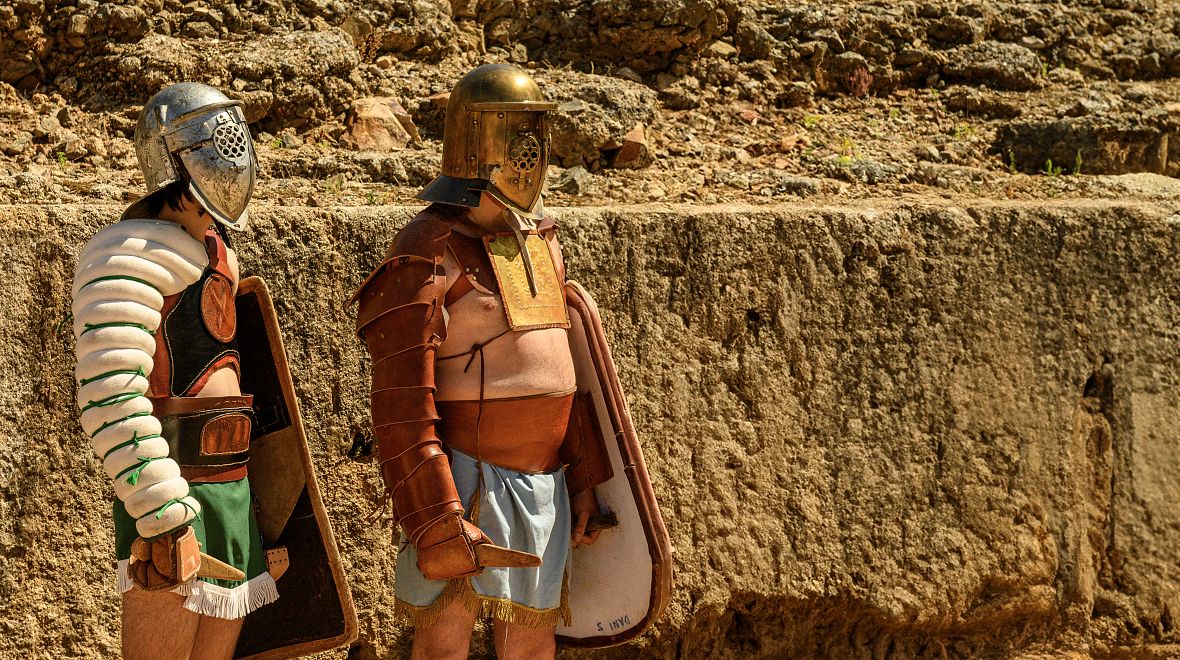 Gladiátoři v amfiteátru bojovali o přežití