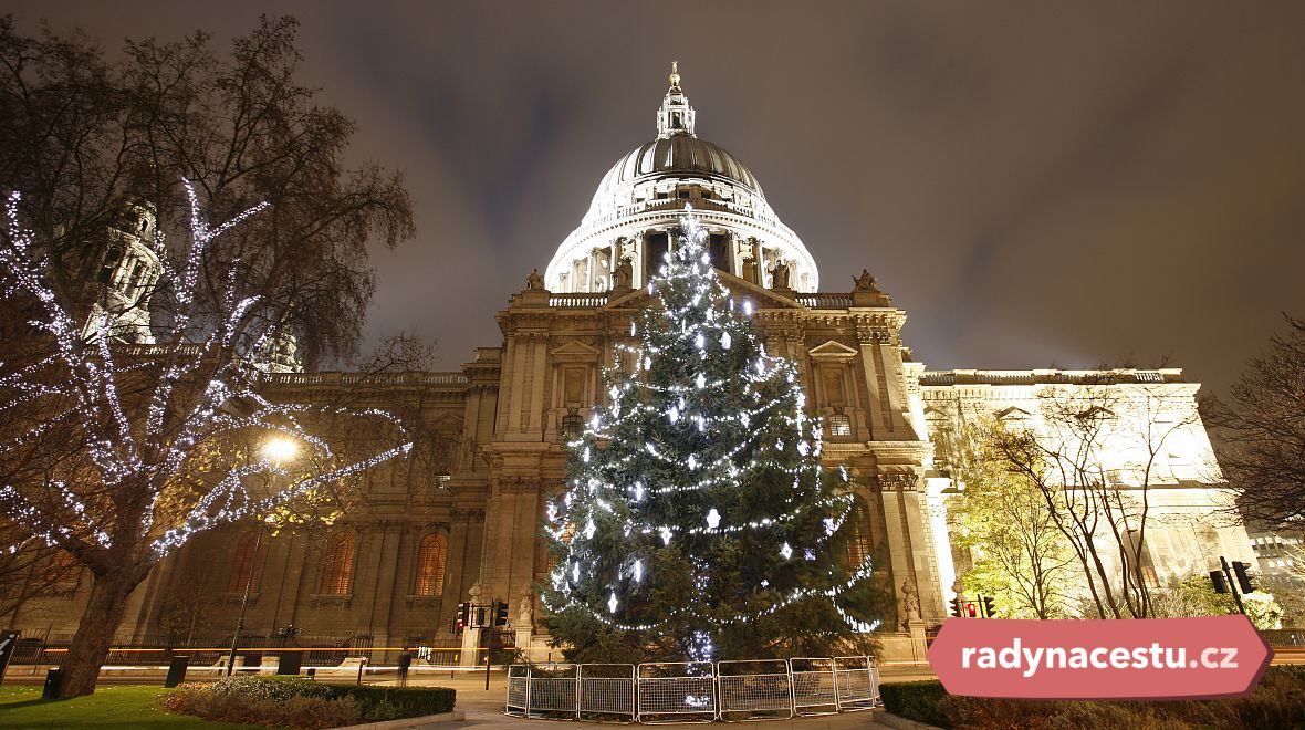 Vánoční strom před katedrálou sv. Pavla