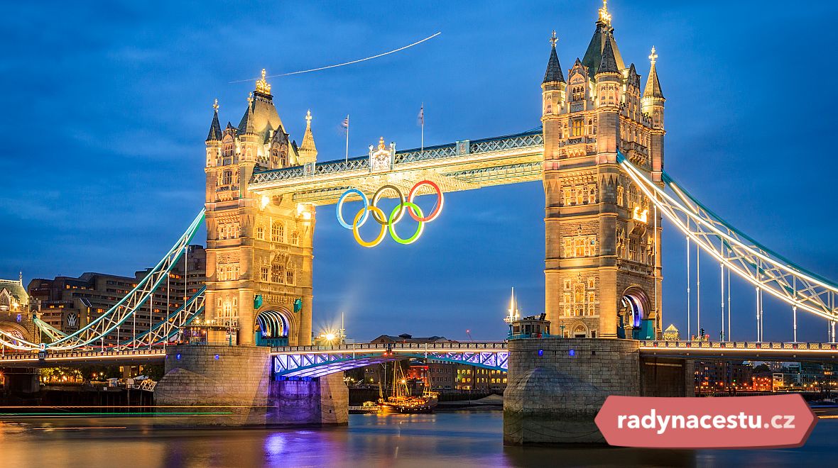Symbol města, Tower Bridge, zdobí olympijské kruhy