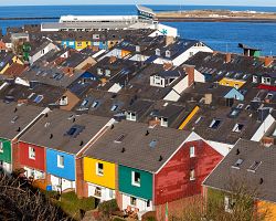 Tradiční barevné domky na Helgolandu
