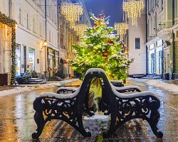Vánoční výzdoba v ulicích Moskvy