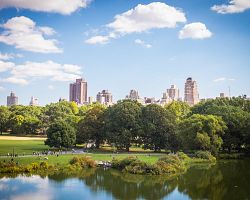 Central Park v pozadí s newyorskými mrakodrapy