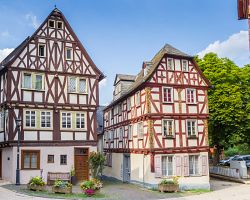 Hrázděné domy ve městečku Limburg an der Lahn