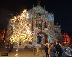 Všemi barvami „hrající“ vánoční Llums de Sant Pau…