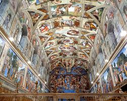 Fascinující výzdoba s freskami v Sixtinské kapli Vatikánských muzeí