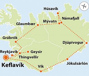 Velký okruh Islandem + JEZERO  MÝVATN + JÖKULSÁRLÓN