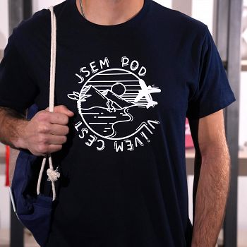 Unisex tričko zeměkoule tmavě modré