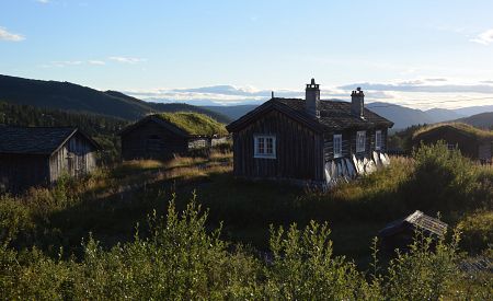 Typické horské domky v NP Rondane