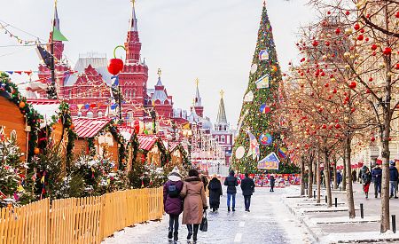 Nádherně vyzdobené ulice Moskvy