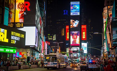 Světelná show na Times Square v New Yorku