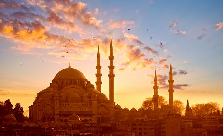 Sulejmanova mešita při západu slunce