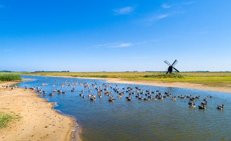 Malý větrný mlýn na holandském ostrově Texel