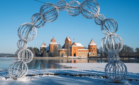 Hrad Trakai v zimním období