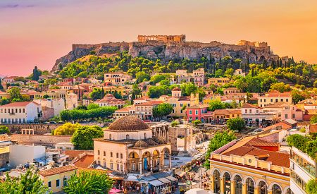 Krásné panorama na Atény a na náměstí Monastiraki