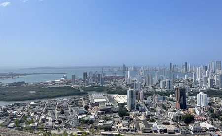 Pohled na Cartagenu ze Cerro de la Popa