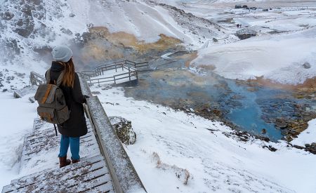 Geotermální oblast Seltún na poloostrově Reykjanes