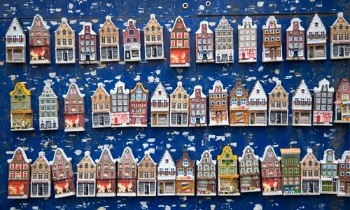 Magnetky na ledničku s motivem typických holandských domů
