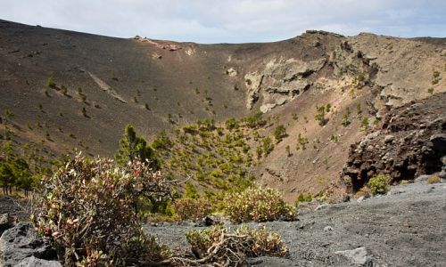 Sopečný kráter na La Palma